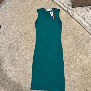TomsWare velvety sleeveless bodycon midi dress